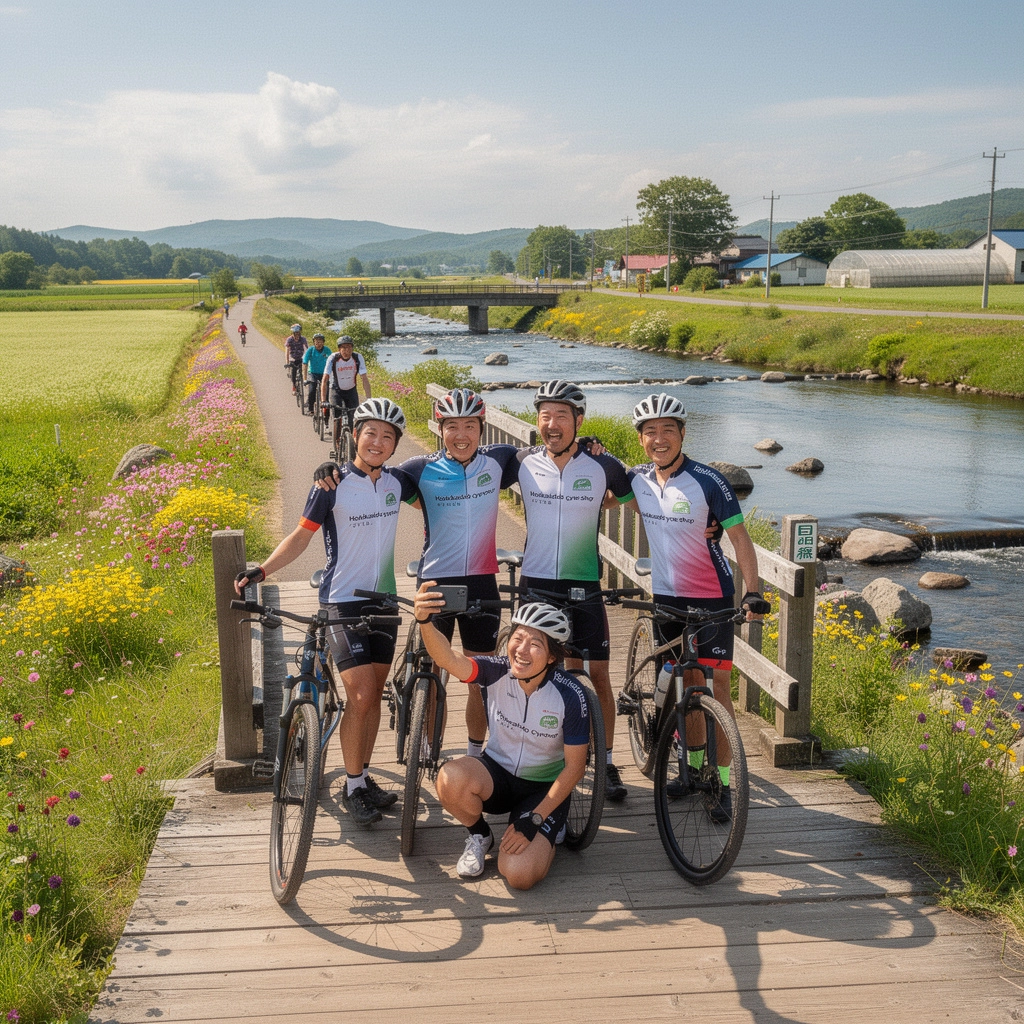 コミュニティライドの参加者が集まっている様子の写真