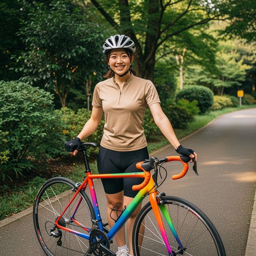 地域のサイクリングイベントの参加者が集合している様子